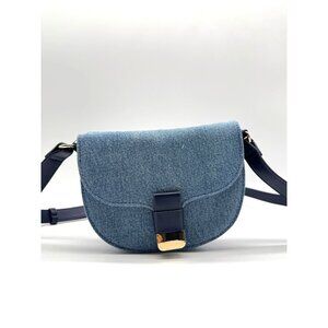 On 34th Holmme denim small saddle crossbody bag - Blue